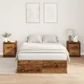 Cadre de lit de rangement  en bois ancien 120x190 cm