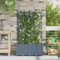 Jardinières  avec système d'irrigation de 2 pièces Gris clair