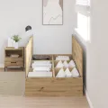 Lit de rangement  Artisan en chêne 90x190 cm