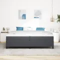 Cadre de Lit Gris Foncé 200x200 cm Tissu Corde