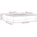 Cadre de Lit Gris Foncé 200x200 cm Tissu Corde