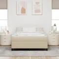 Cadre de lit  Vert clair Gris 140x200 cm Tissu en velours côtelé