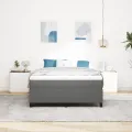Lit à ressorts  Gris clair 160x200 cm en tissu velours côtelé