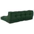 Coussin de canapé sur palette  avec dossier en tissu vert
