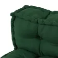 Coussin de canapé sur palette  avec dossier en tissu vert