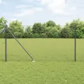 Clôture en fil soudé avec 13 piquets Gris 1x50 m Acier