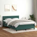 Sommier à lattes de lit et matelas vert foncé 140x210cm velours