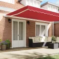 Auvent Rétractable Automatique Rouge 500x350 cm