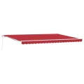 Auvent rétractable manuel  Rouge 500x350 cm