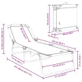 Chaise longue pliante 2 pcs portable en tissu Oxford gris 600D