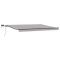 Auvent Rétractable Manuel avec LED Gris Clair 400x300 cm