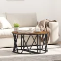 Table basse  en chêne fumé 80x80x42 cm en bois d'ingénierie