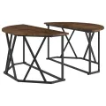 Table basse  en chêne fumé 80x80x42 cm en bois d'ingénierie