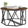 Table basse  en chêne fumé 80x80x42 cm en bois d'ingénierie