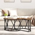Table basse  en chêne fumé 80x80x42 cm en bois d'ingénierie