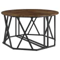 Table basse  en chêne fumé 80x80x42 cm en bois d'ingénierie