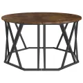 Table basse  en chêne fumé 80x80x42 cm en bois d'ingénierie