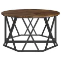 Table basse  en chêne fumé 80x80x42 cm en bois d'ingénierie
