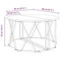 Table basse  en chêne fumé 80x80x42 cm en bois d'ingénierie