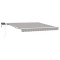 Auvent manuel rétractable avec lumière LED gris clair 350x250 cm