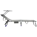 2 pcs Chaises longues pliantes avec auvent Gris Tissu Oxford 600D