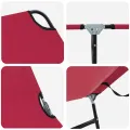 Chaise longue pliante portable rouge en tissu Oxford 600D