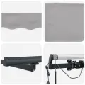 Store rétractable automatique avec LED gris clair 450x350 cm