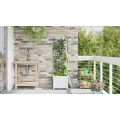 Jardinière de jardin avec treille blanche 40x40x143 cm