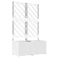 Jardinier avec treille 2 pcs blanc 80x40x143 cm