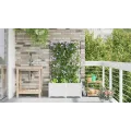 Jardinier avec treille 2 pcs blanc 80x40x143 cm