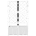 Jardinier avec treille 2 pcs blanc 80x40x143 cm