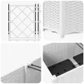 Jardinier avec treille 2 pcs blanc 80x40x143 cm