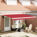 Store rétractable automatique rouge 400x300 cm