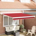 Auvent rétractable automatique rouge 300x250 cm