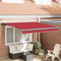 Store rétractable automatique rouge 300x250 cm