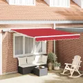 Store rétractable manuel avec LED Rouge 300x250 cm