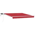 Store rétractable manuel avec LED Rouge 300x250 cm