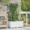 Jardinières  avec système d'irrigation d'eau 2 pcs Blanc