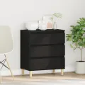 Buffet  Noir Chêne 60x35x70 cm Bois d'ingénierie