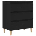 Buffet  Noir Chêne 60x35x70 cm Bois d'ingénierie