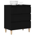 Buffet  Noir Chêne 60x35x70 cm Bois d'ingénierie