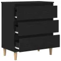 Buffet  Noir Chêne 60x35x70 cm Bois d'ingénierie