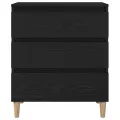 Buffet  Noir Chêne 60x35x70 cm Bois d'ingénierie