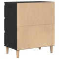 Buffet  Noir Chêne 60x35x70 cm Bois d'ingénierie