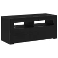 Meuble TV  avec LED Chêne noir 90x35x40 cm Bois d'ingénierie