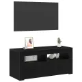 Meuble TV  avec LED Chêne noir 90x35x40 cm Bois d'ingénierie