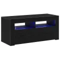 Meuble TV  avec LED Chêne noir 90x35x40 cm Bois d'ingénierie