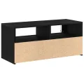 Meuble TV  avec LED Chêne noir 90x35x40 cm Bois d'ingénierie