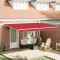 Tissu de remplacement de store pour cadre de 4,5 x 3 m Rouge