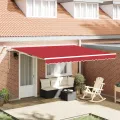 Store rétractable automatique  avec LED Rouge 400x350 cm